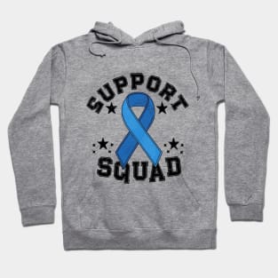 Colon Cancer Awareness " Support Squad " Blue Ribbon Hoodie